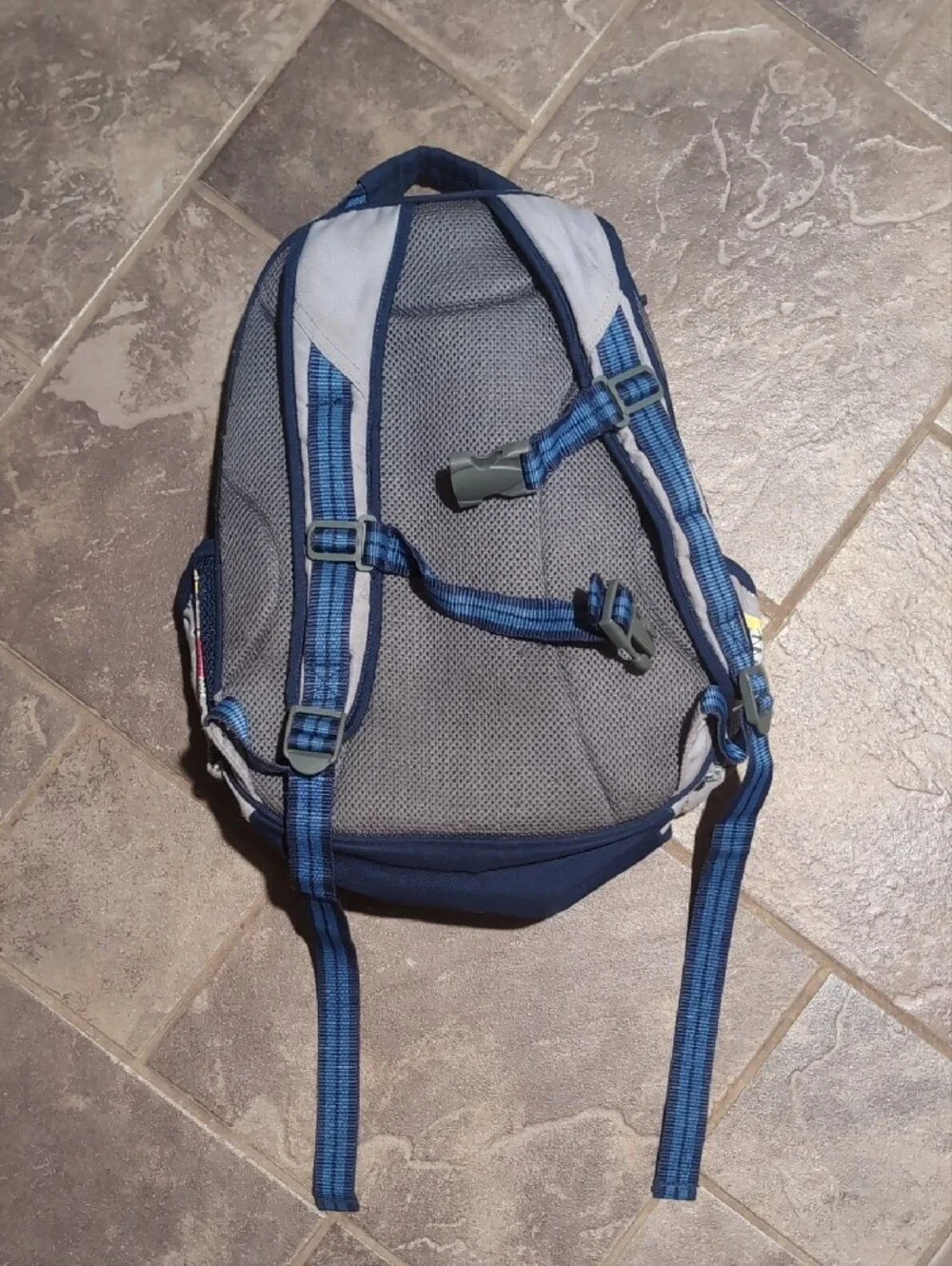 Pottery Barn Kids Construction Print Preschool Backpack - Gray & Navy